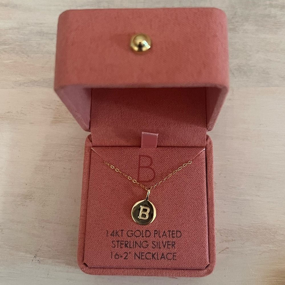 Isabella M "B" Initial Necklace